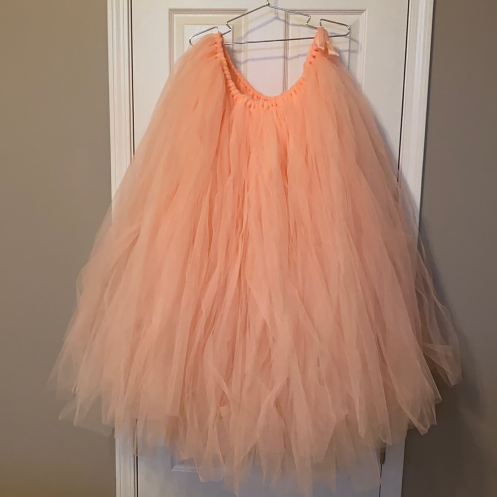 Peach Tulle Maxi Skirt